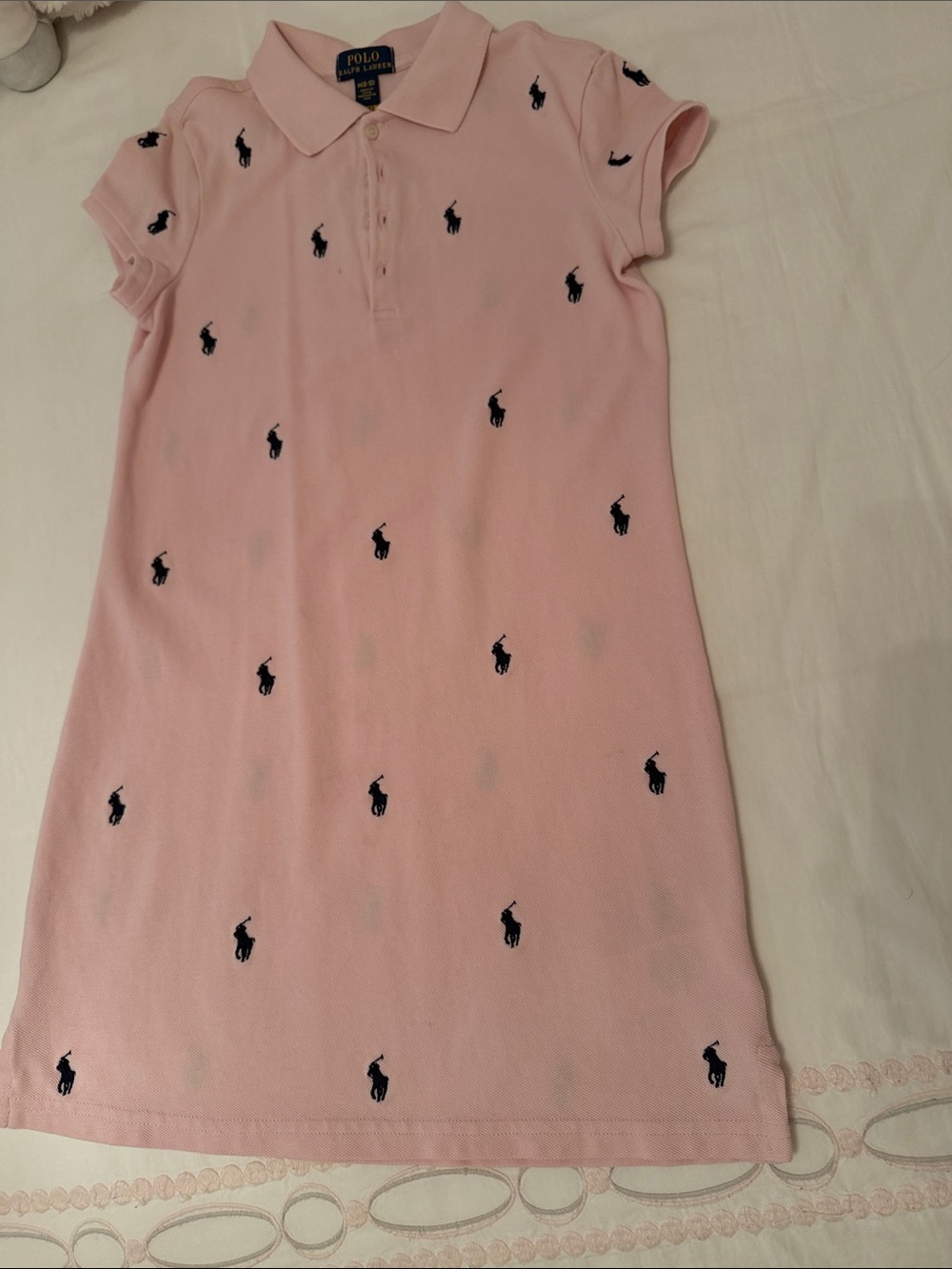 Polo Ralph Lauren Girls Pony Polo Dress Pink & navy